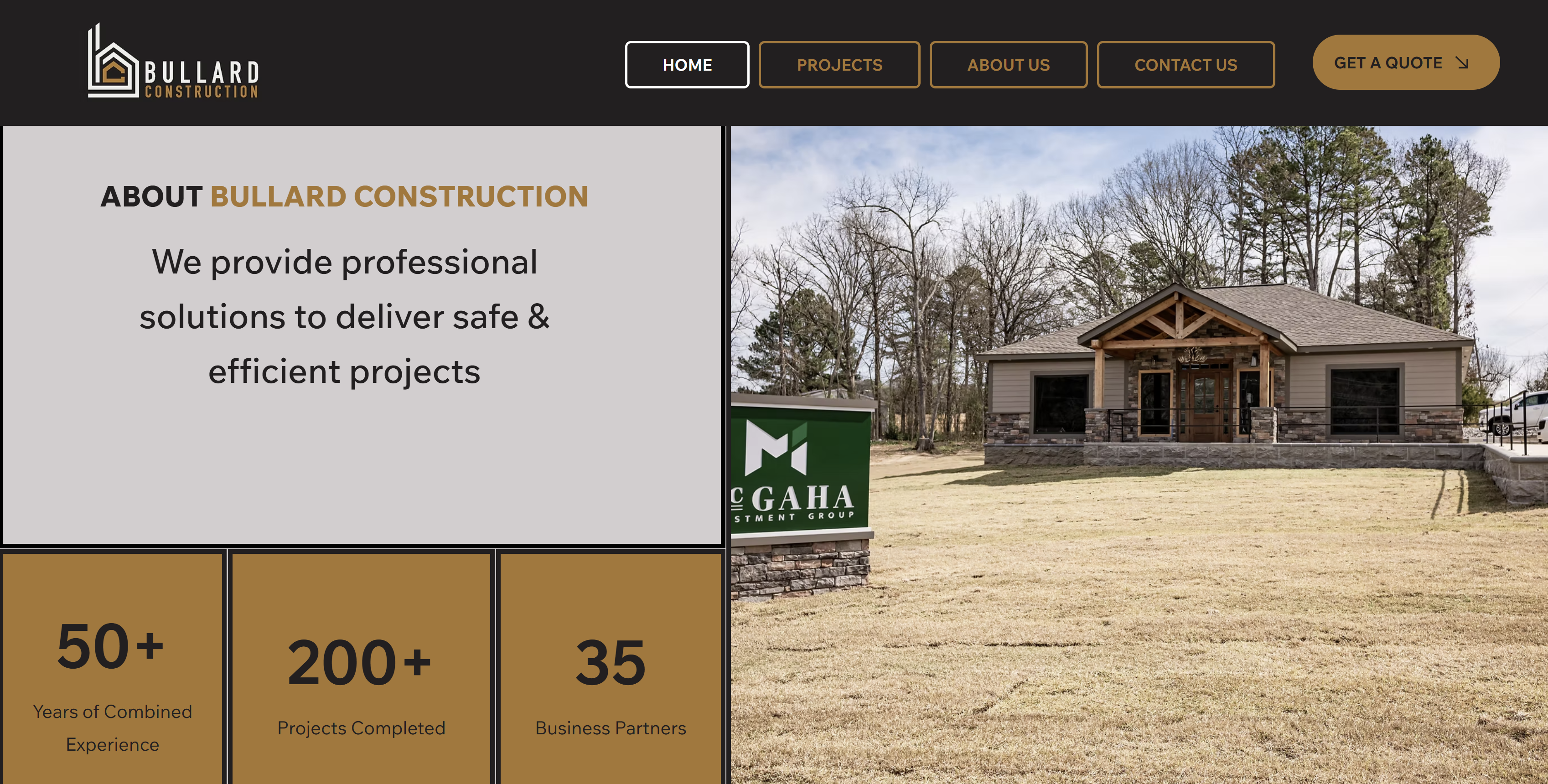 Bullard Contracting website screenshot